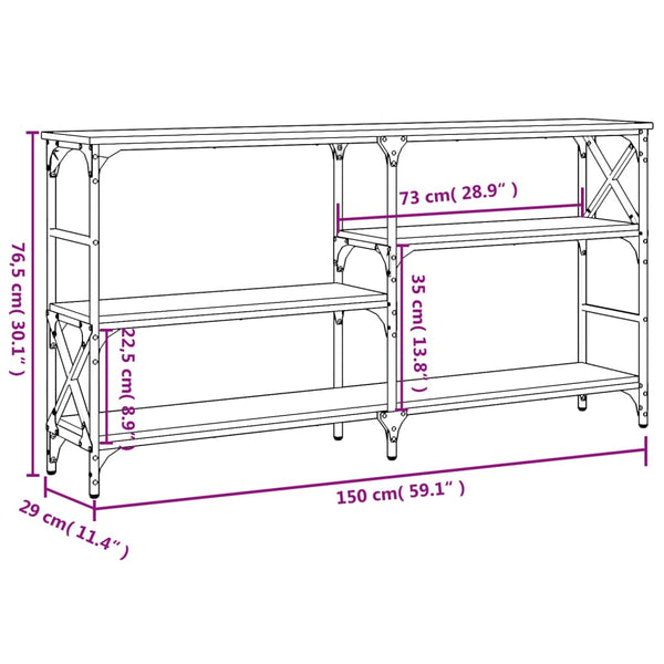 Konsolentisch Braun Eichen-Optik 150 cm