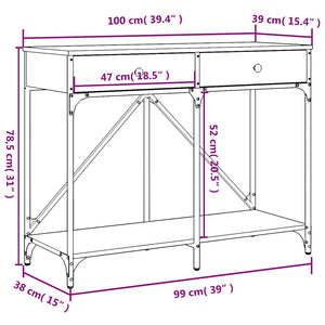 Schwarzer Konsolentisch 100 cm