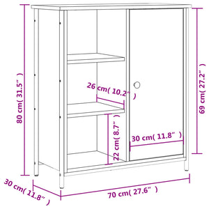 Sideboard Braun Eichen-Optik 70x30x80 cm