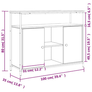 Schwarzes Sideboard 100x35x80 cm