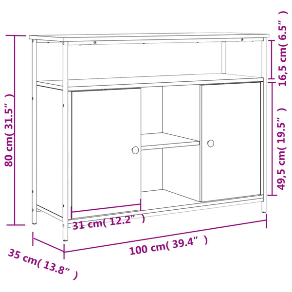 Sideboard Grau Sonoma 100x35x80 cm