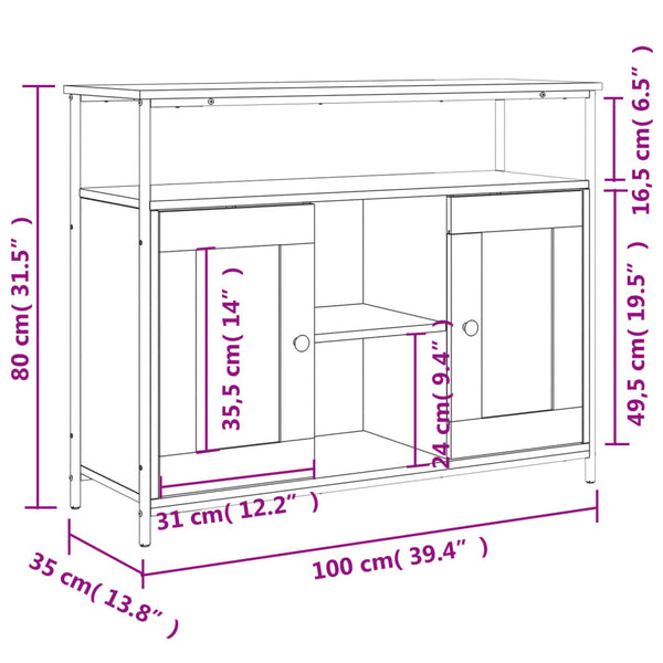 Sideboard Sonoma Eiche 100 cm