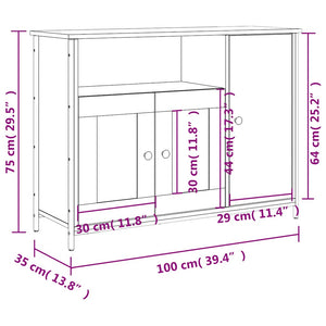 Schwarzes Sideboard 100 cm Holz