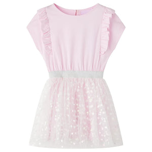 Kinderkleid mit Rüschen Hellrosa 128
