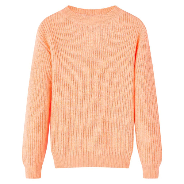 Pull Enfant Tricoté Orange Clair 140