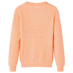Pull Enfant Tricoté Orange Clair 140
