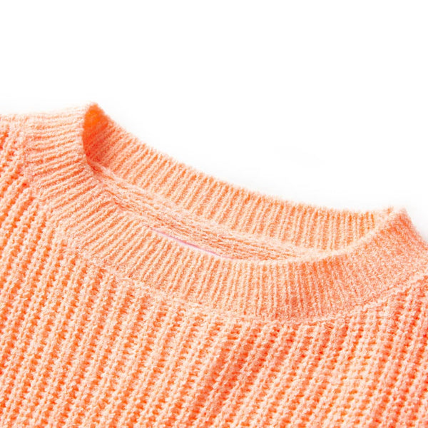 Pull Enfant Tricoté Orange Clair 140
