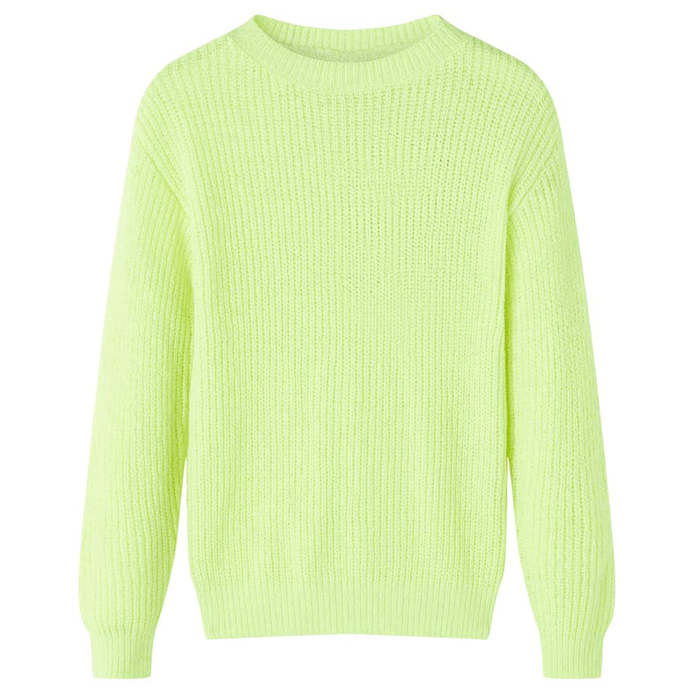 Pull enfant tricoté jaune fluo 116