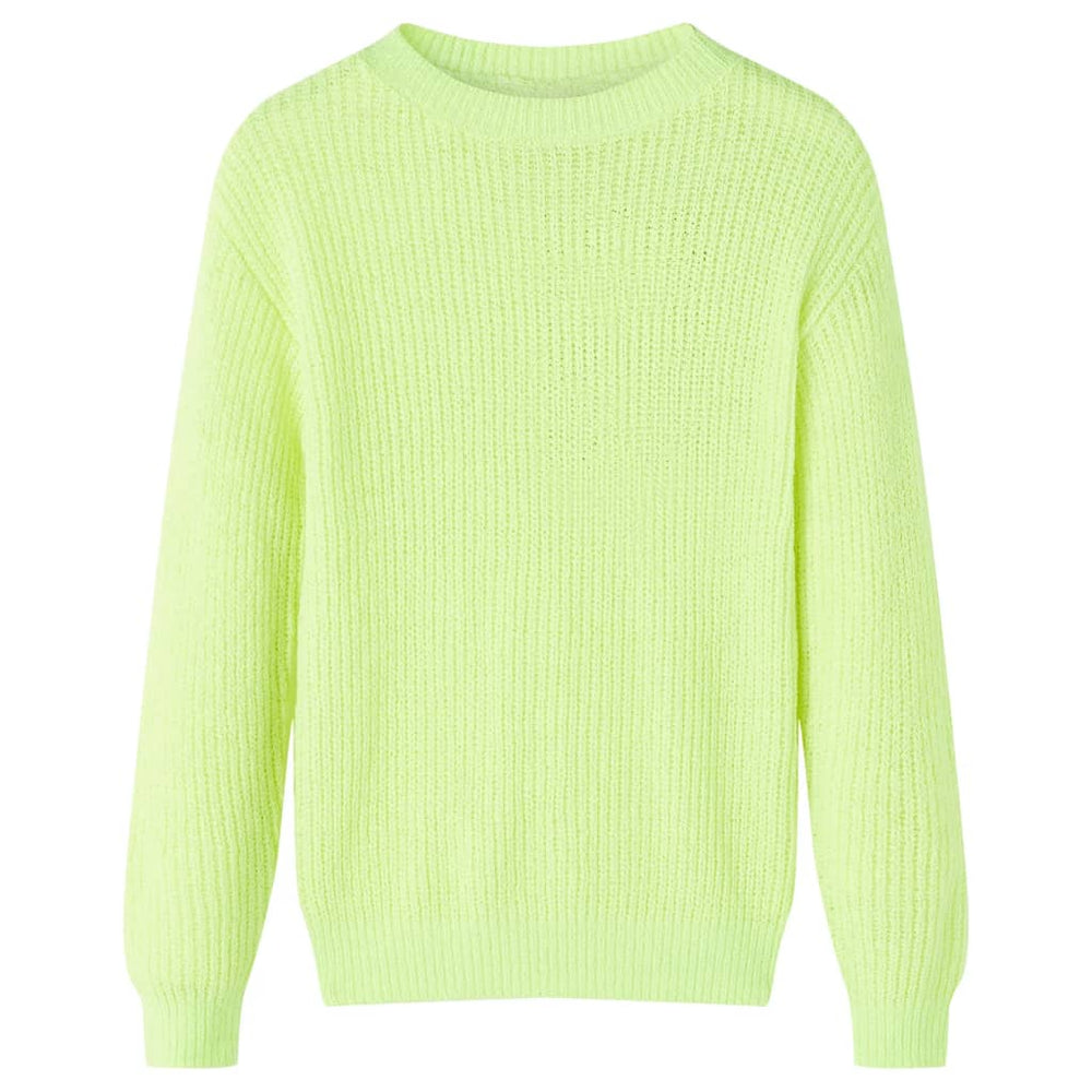 Pull enfant tricoté jaune fluo 128