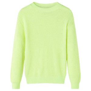Pull enfant tricoté jaune fluo 128