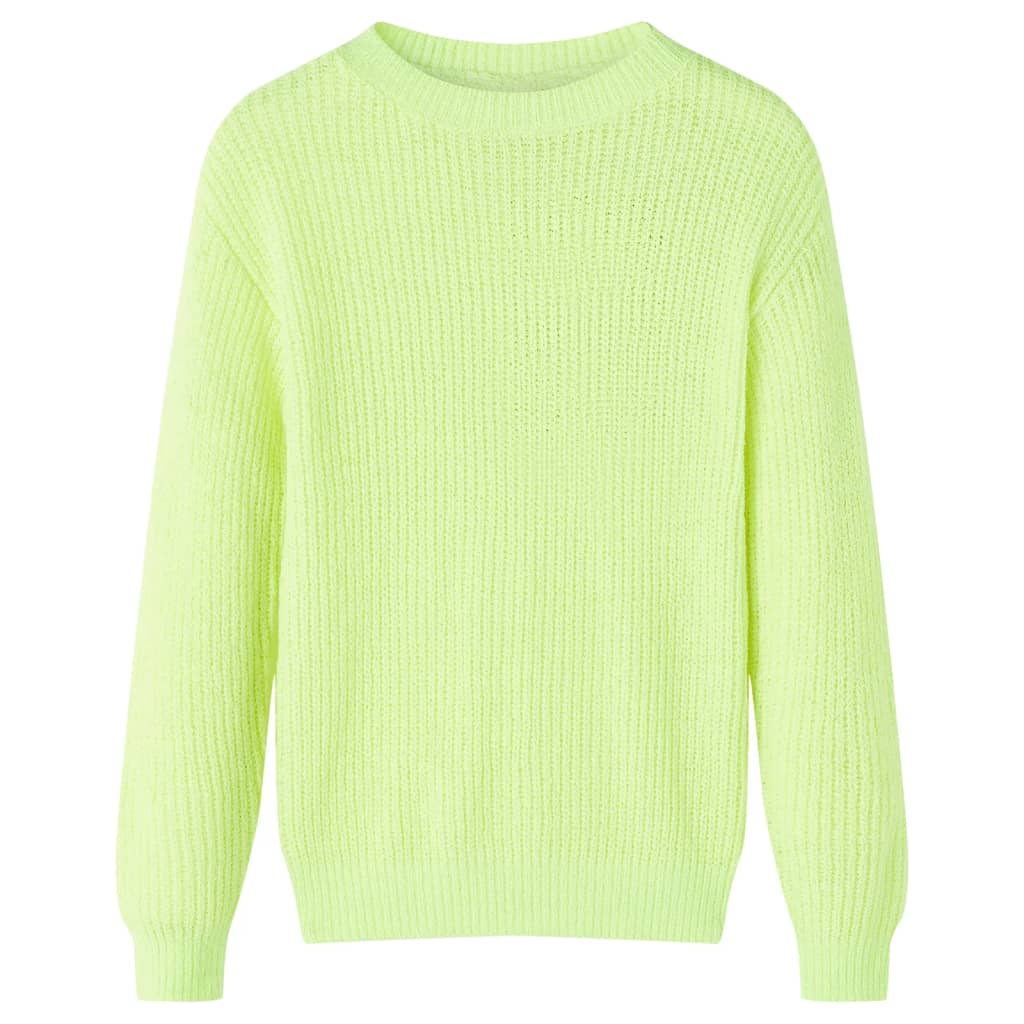 Pull enfant tricoté jaune fluo 128
