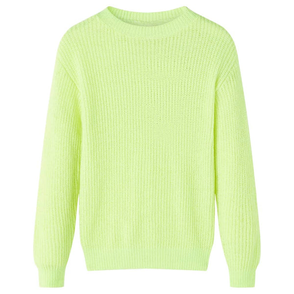 Pull enfant tricoté jaune fluo 128