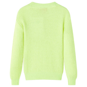 Pull enfant tricoté jaune fluo 128