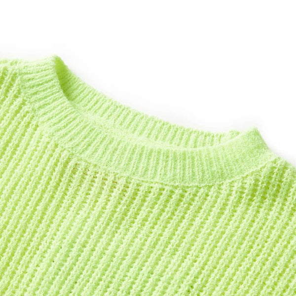Pull enfant tricoté jaune fluo 128