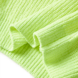 Pull enfant tricoté jaune fluo 128