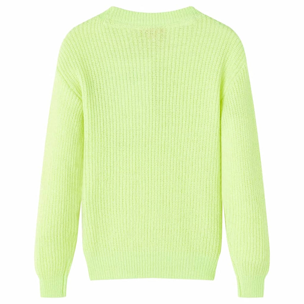 Pull enfant tricoté jaune fluo 140