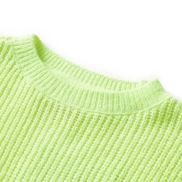 Pull enfant tricoté jaune fluo 140