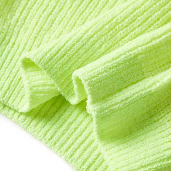 Pull enfant tricoté jaune fluo 140