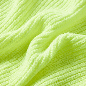 Pull enfant tricoté jaune fluo 140