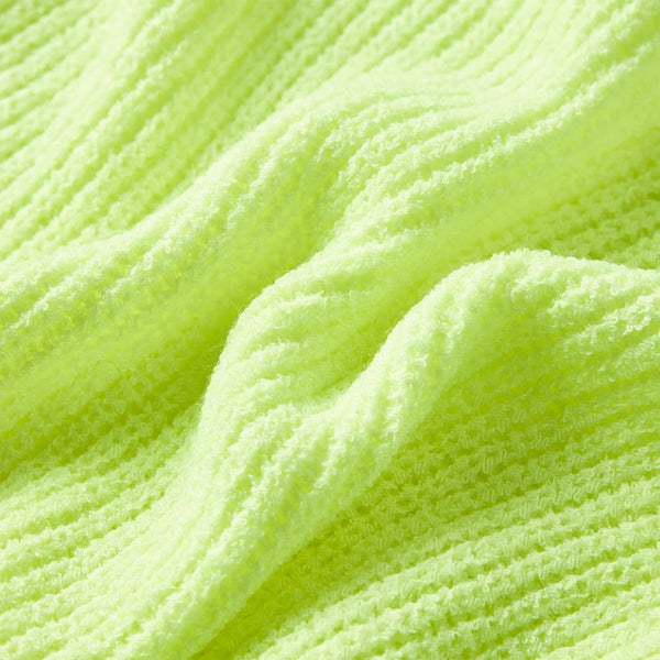 Pull enfant tricoté jaune fluo 140