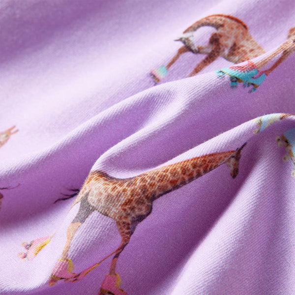 Kinderkleid mit Rüschenärmeln und Taillenband Lila 128