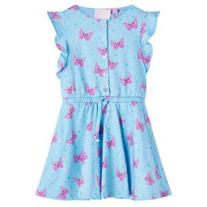 Kinderkleid mit Knöpfen Ärmellos Blau 104