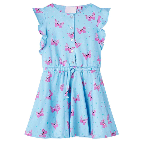 Kinderkleid mit Knöpfen Ärmellos Blau 104