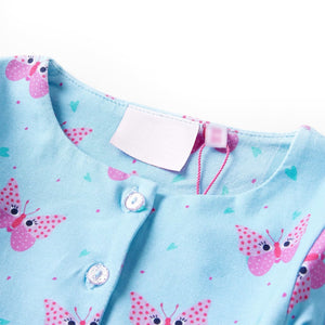 Kinderkleid mit Knöpfen Ärmellos Blau 104