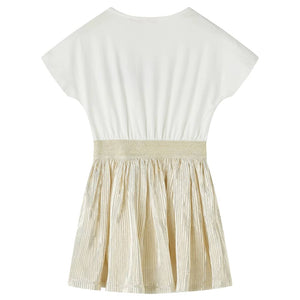 Kinderkleid mit Kurzen Ärmeln Ecru 128