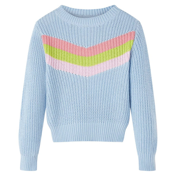 Children's Knitted Pullover Blue 140