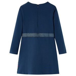 Kinderkleid mit Langen Ärmeln Marineblau 104