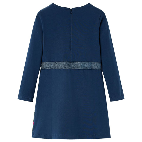 Kinderkleid mit Langen Ärmeln Marineblau 104