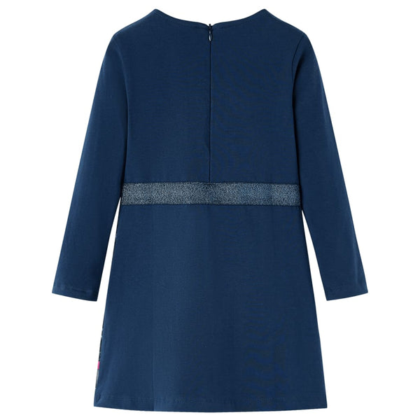 Kinderkleid mit Langen Ärmeln Marineblau 128