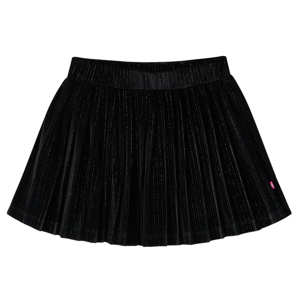 Kinder-Faltenrock mit Lurex Schwarz 116