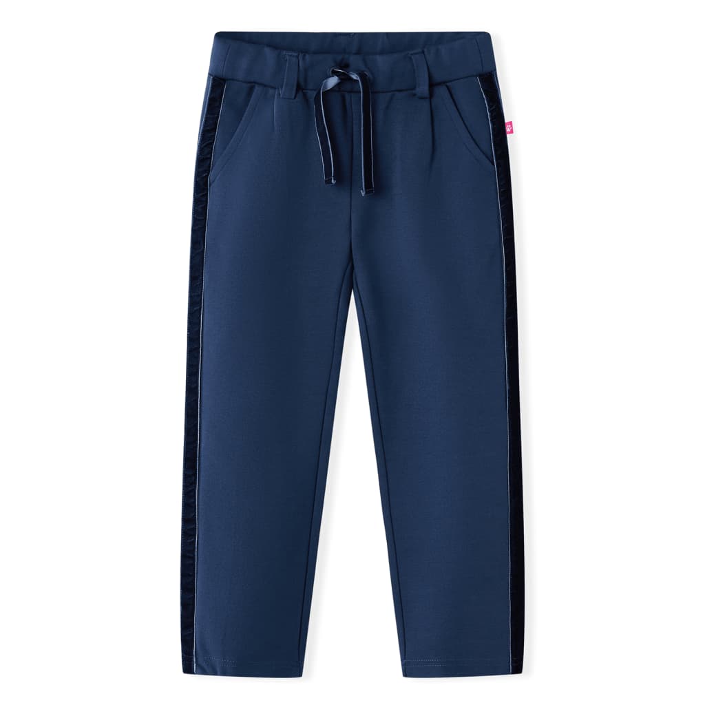 Kinderhose mit Schwarzen Zierleisten Marineblau 128