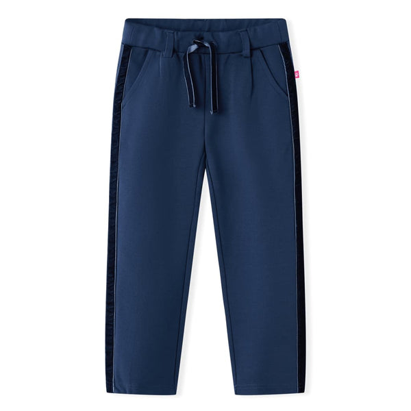 Kinderhose mit Schwarzen Zierleisten Marineblau 128