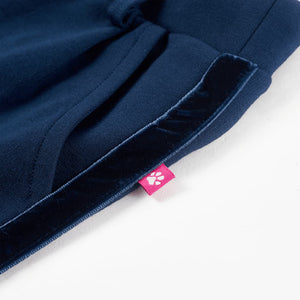 Kinderhose mit Schwarzen Zierleisten Marineblau 128