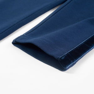 Kinderhose mit Schwarzen Zierleisten Marineblau 128