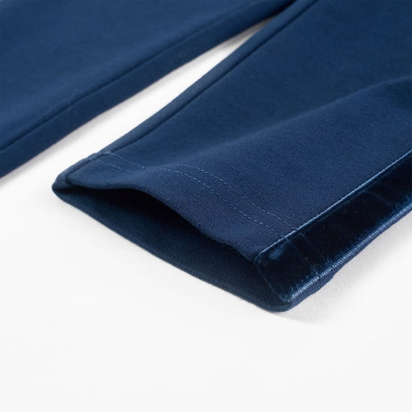 Kinderhose mit Schwarzen Zierleisten Marineblau 128