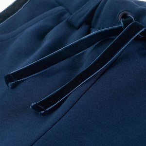 Kinderhose mit Schwarzen Zierleisten Marineblau 140