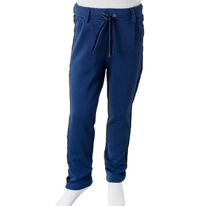 Kinderhose mit Schwarzen Zierleisten Marineblau 140