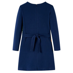 Kinderkleid mit Langen Ärmeln Marineblau 128