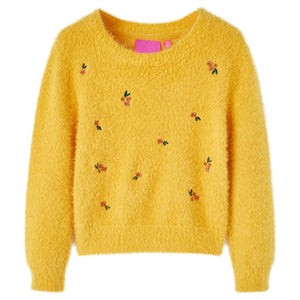Pull enfant tricoté ocre 92