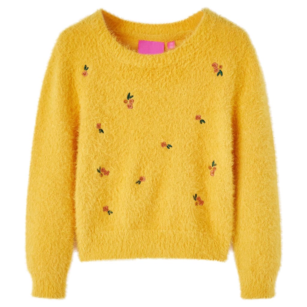 Pull enfant tricoté ocre 92