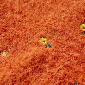 Kinderpullover Gestrickt Dunkelorange 140