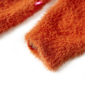 Kinderpullover Gestrickt Dunkelorange 140