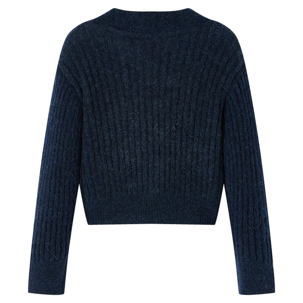 Kinder-Strickjacke Marineblau 116