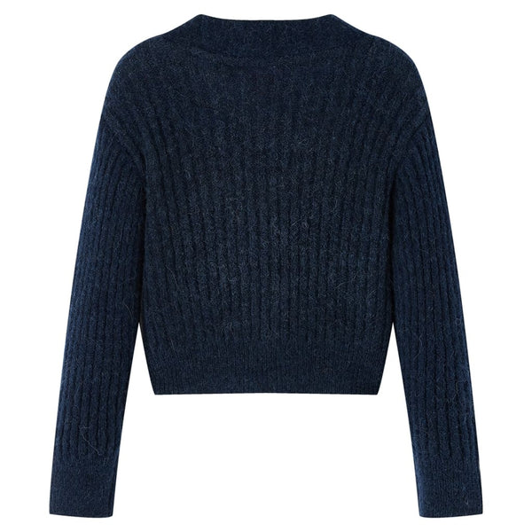 Kinder-Strickjacke Marineblau 128