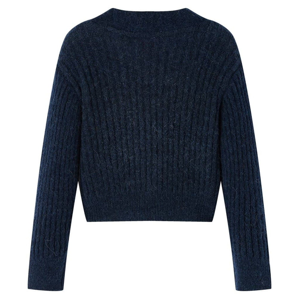 Kinder-Strickjacke Marineblau 140