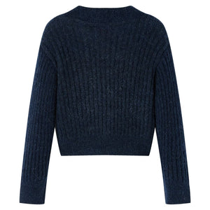 Kinder-Strickjacke Marineblau 140